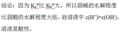 醋酸铵与氟化铵溶液的pH的计算