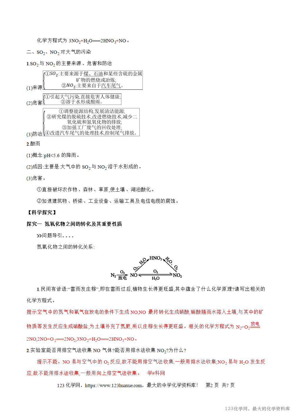 专题22二氧化硫、一氧化氮及酸雨-2025年秋初升高化学衔接精品专题学案教师版-2 专题22二氧化硫、一氧化氮及酸雨-2025年秋初升高化学衔接精品专题学案教师版-2